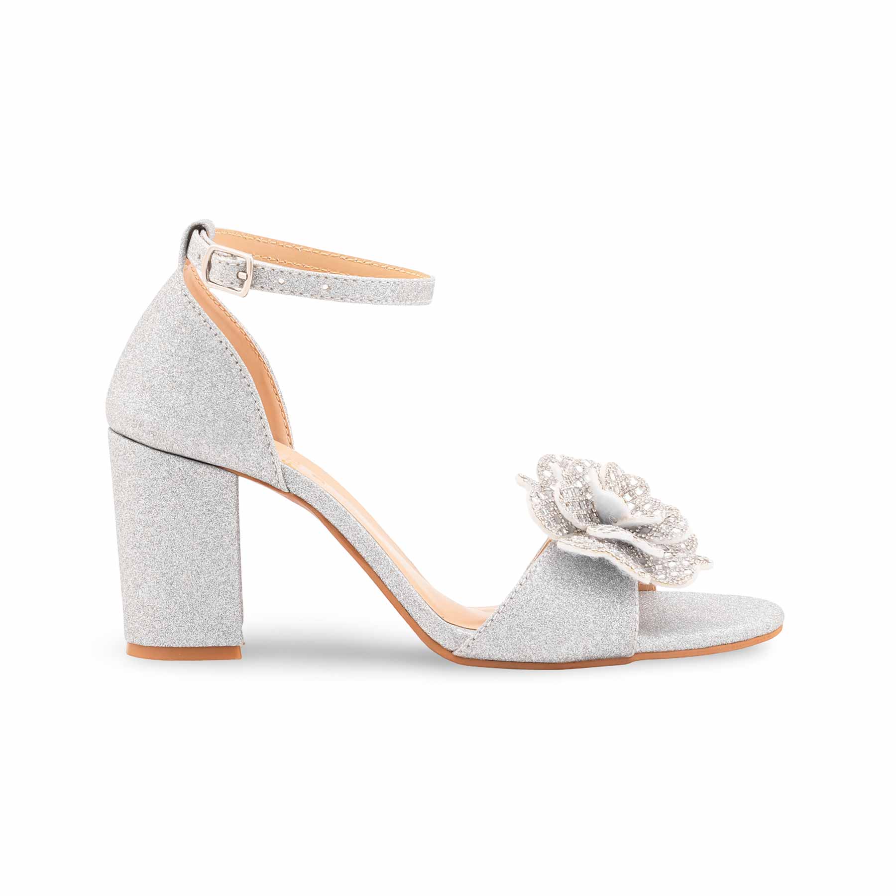 Silver Fancy Sandal For Women FN6291 - Image 2
