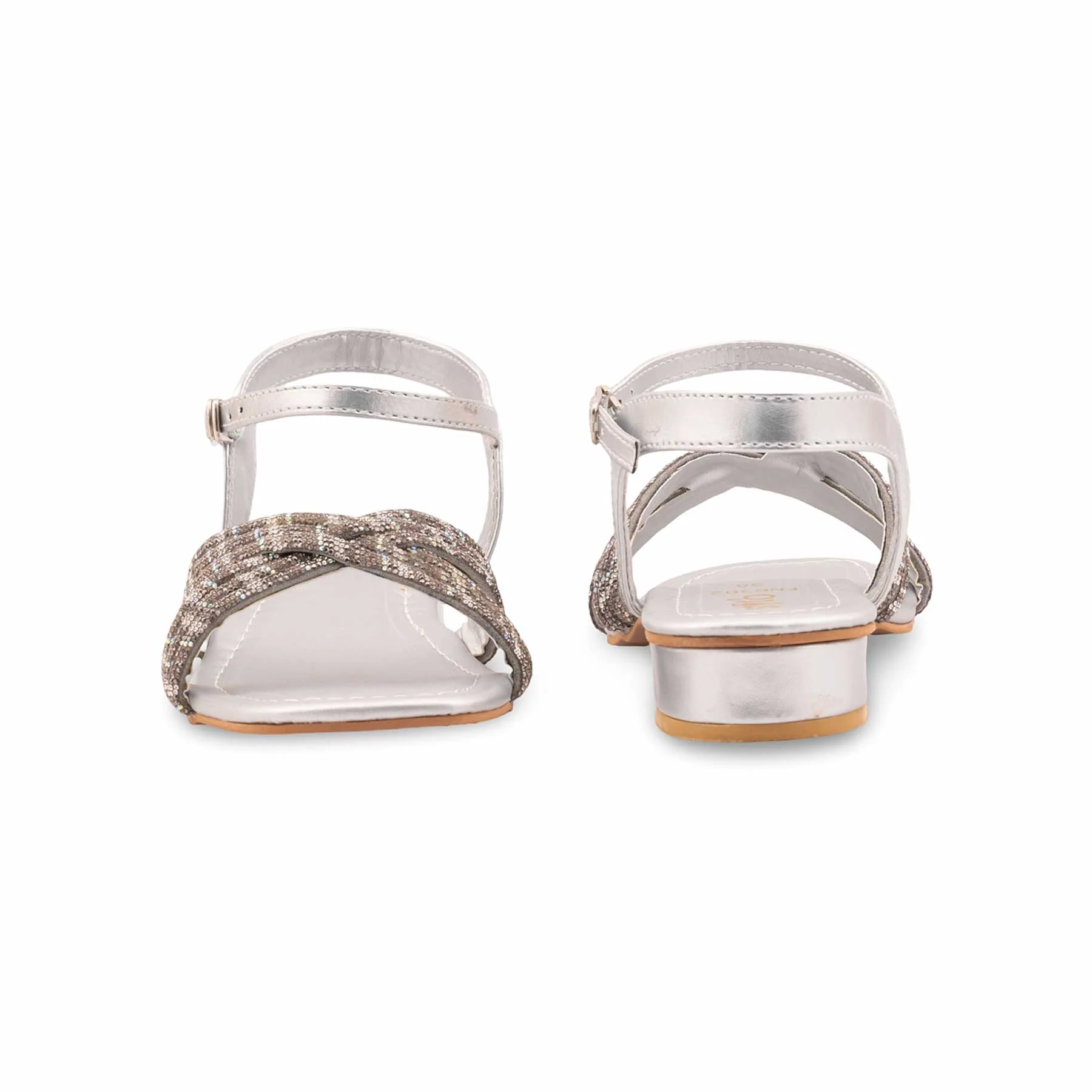 Silver Fancy Sandal For Women FN6302 - Image 4
