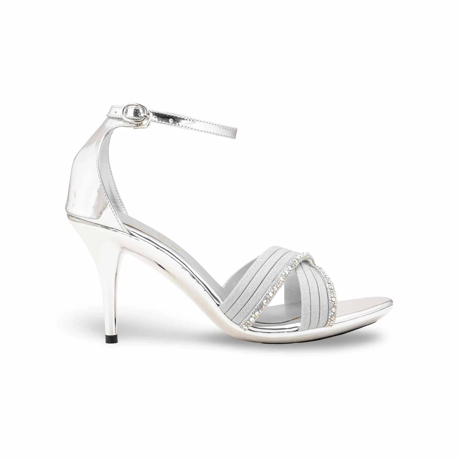 Silver Fancy Sandal For Women FN6310 - Image 2