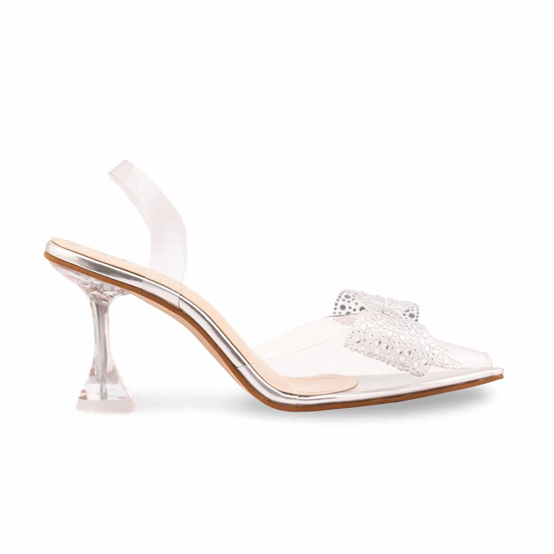 Silver Fancy Sandal For Women FN8078 - Image 2