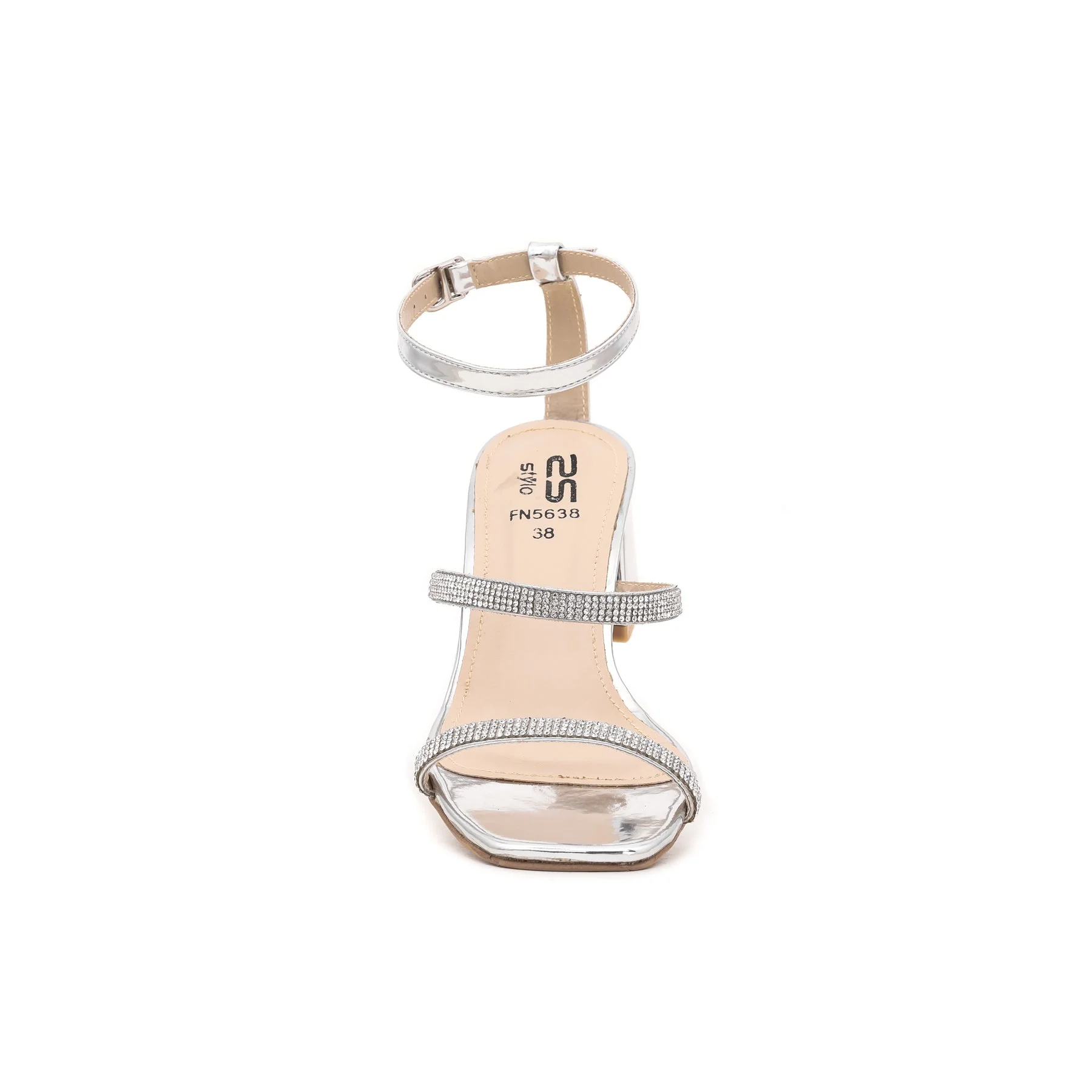 Silver Fancy Sandal FN5638 - Image 3