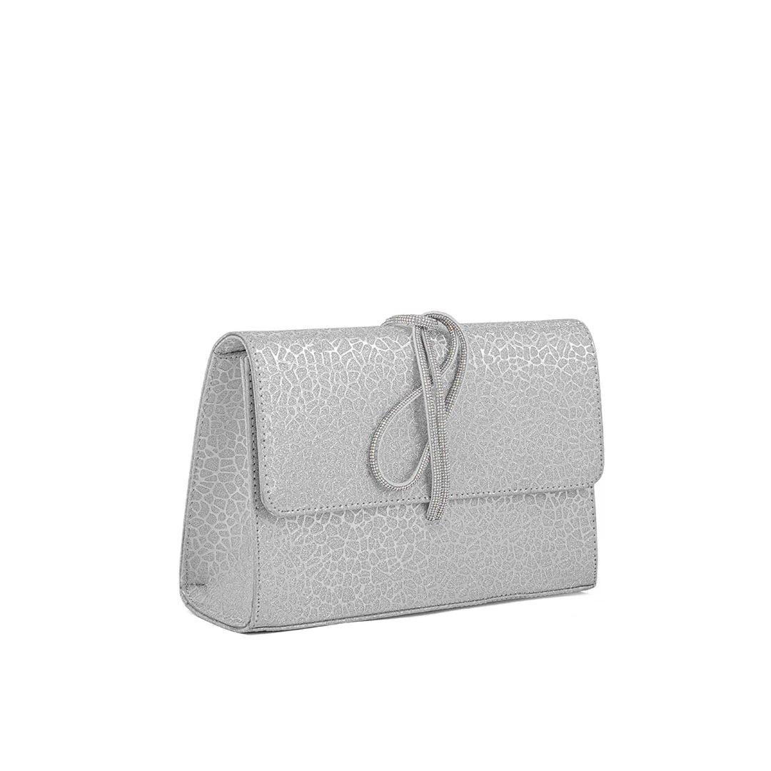 Silver Fancy Shoulder Bag For Ladies P55626 - Image 3