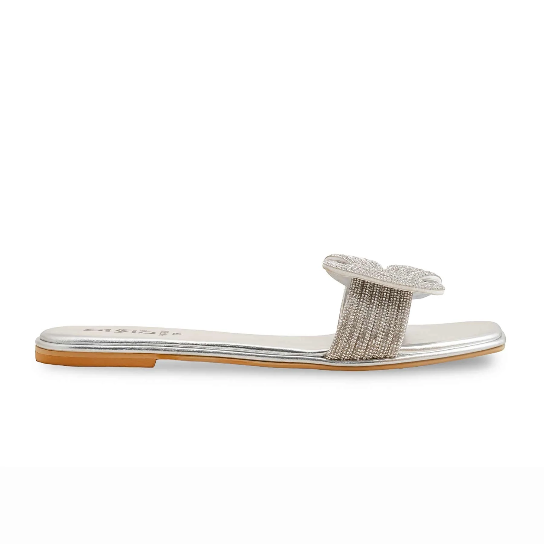 Silver Fancy Slipper For Ladies FN7998 - Image 2