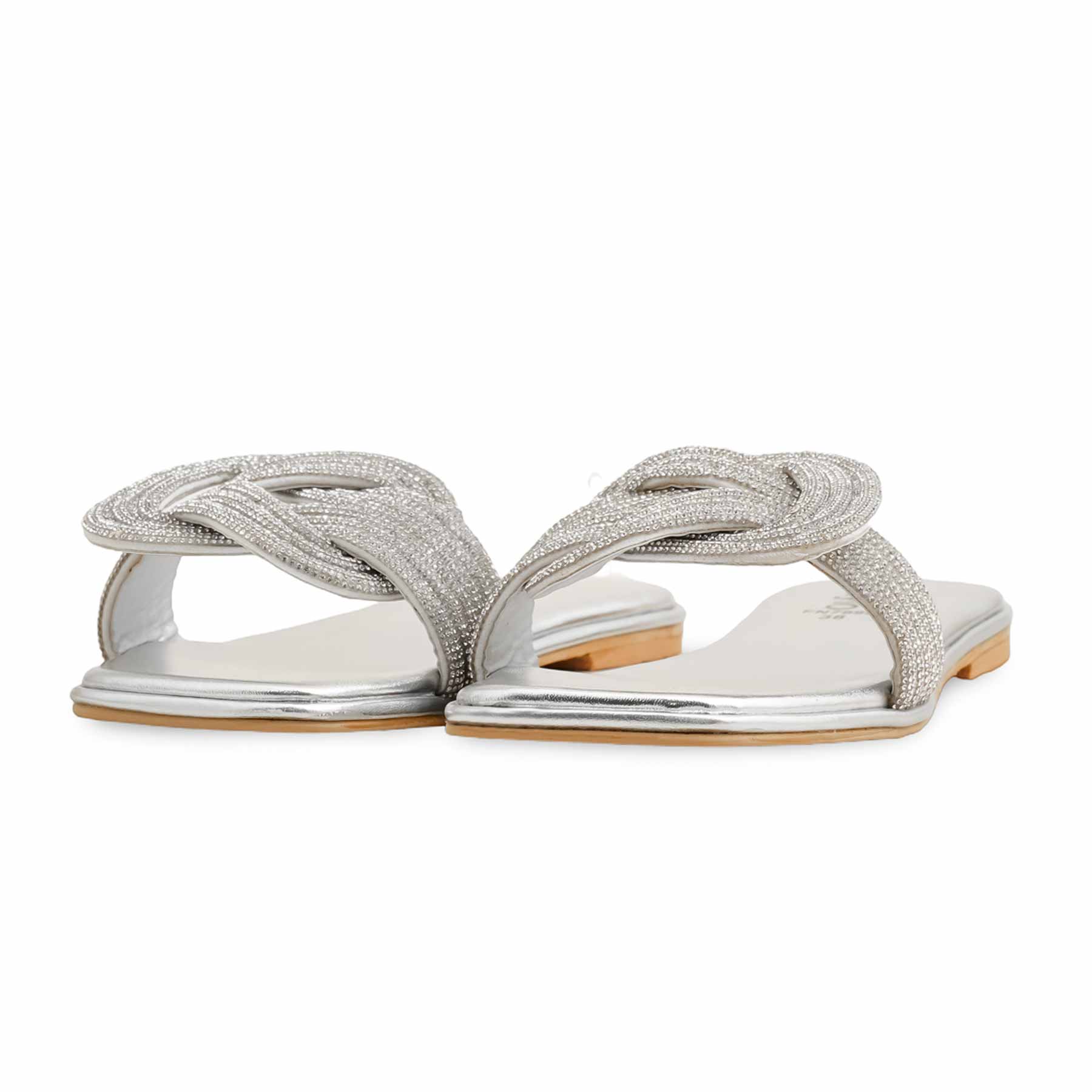 Silver Fancy Slipper For Ladies FN7998 - Image 3