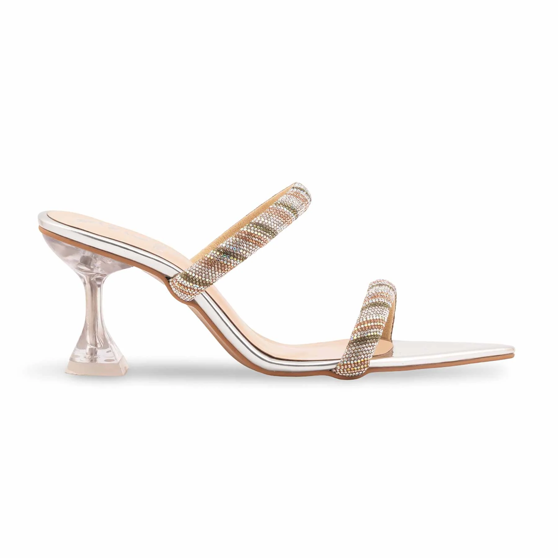 Silver Fancy Slipper For Ladies FN8066 - Image 2