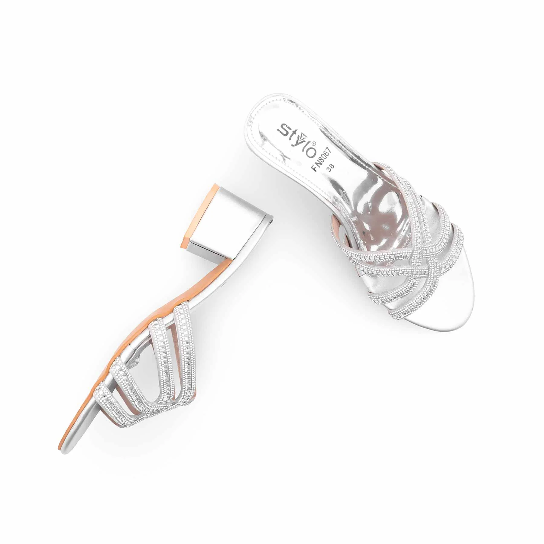 Silver Fancy Slipper For Ladies FN8067 - Image 5