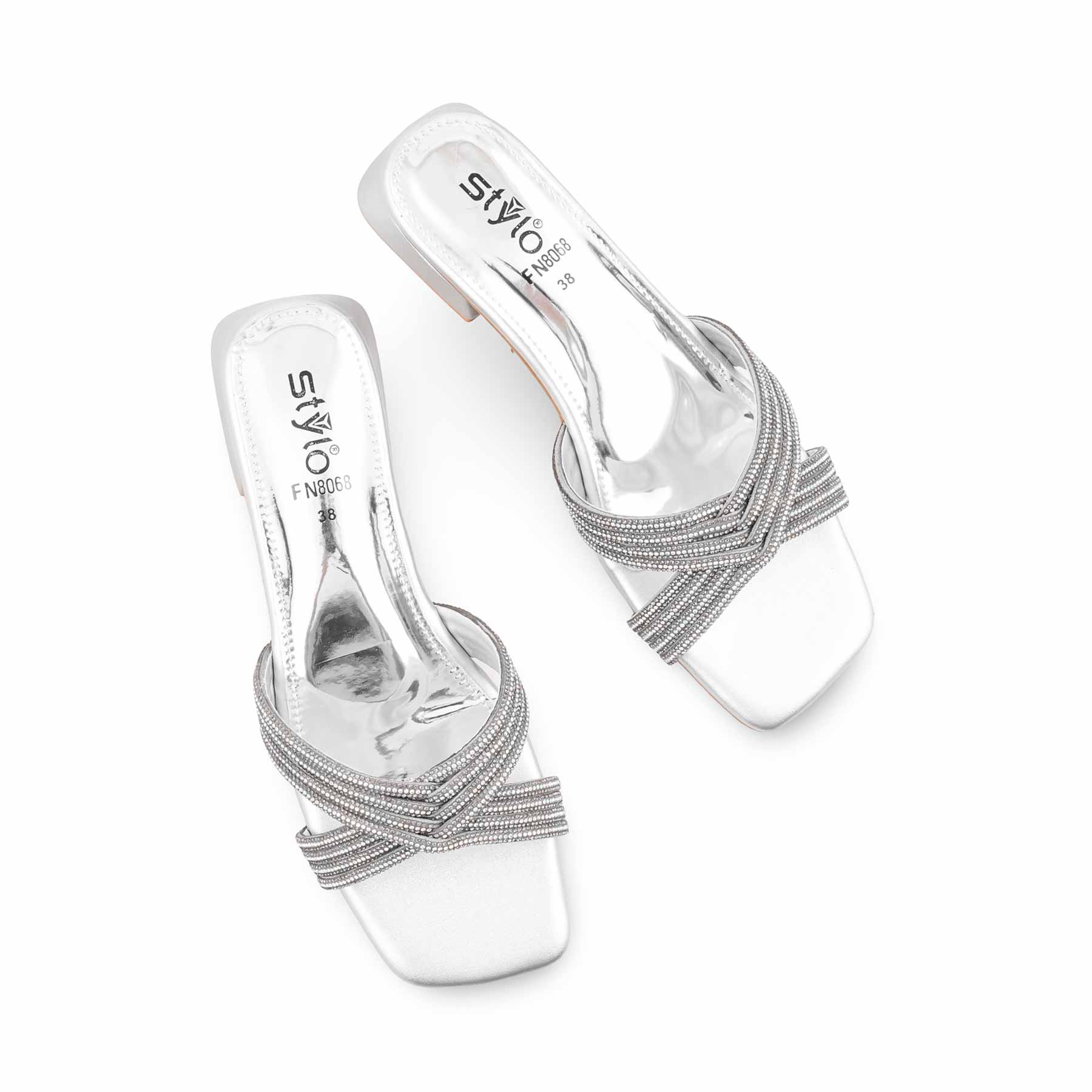 Silver Fancy Slipper For Ladies FN8068 - Image 5