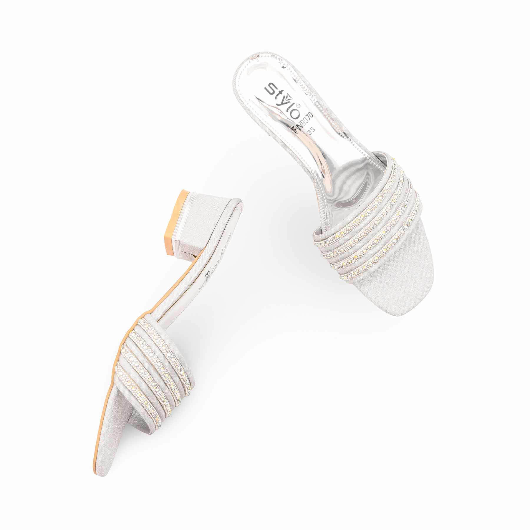 Silver Fancy Slipper For Ladies FN8070 - Image 5