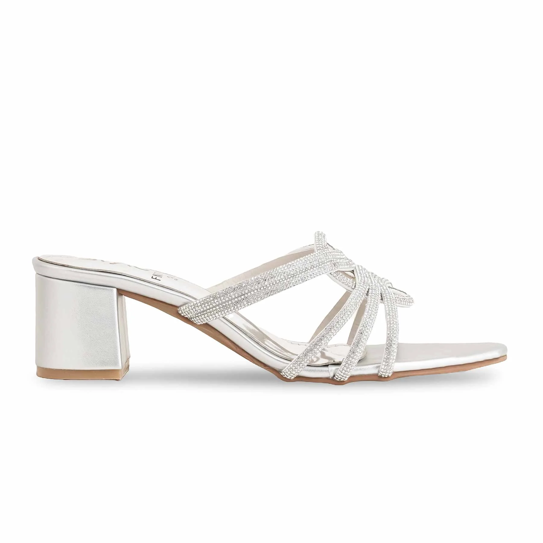 Silver Fancy Slipper For Women FN7924 - Image 2