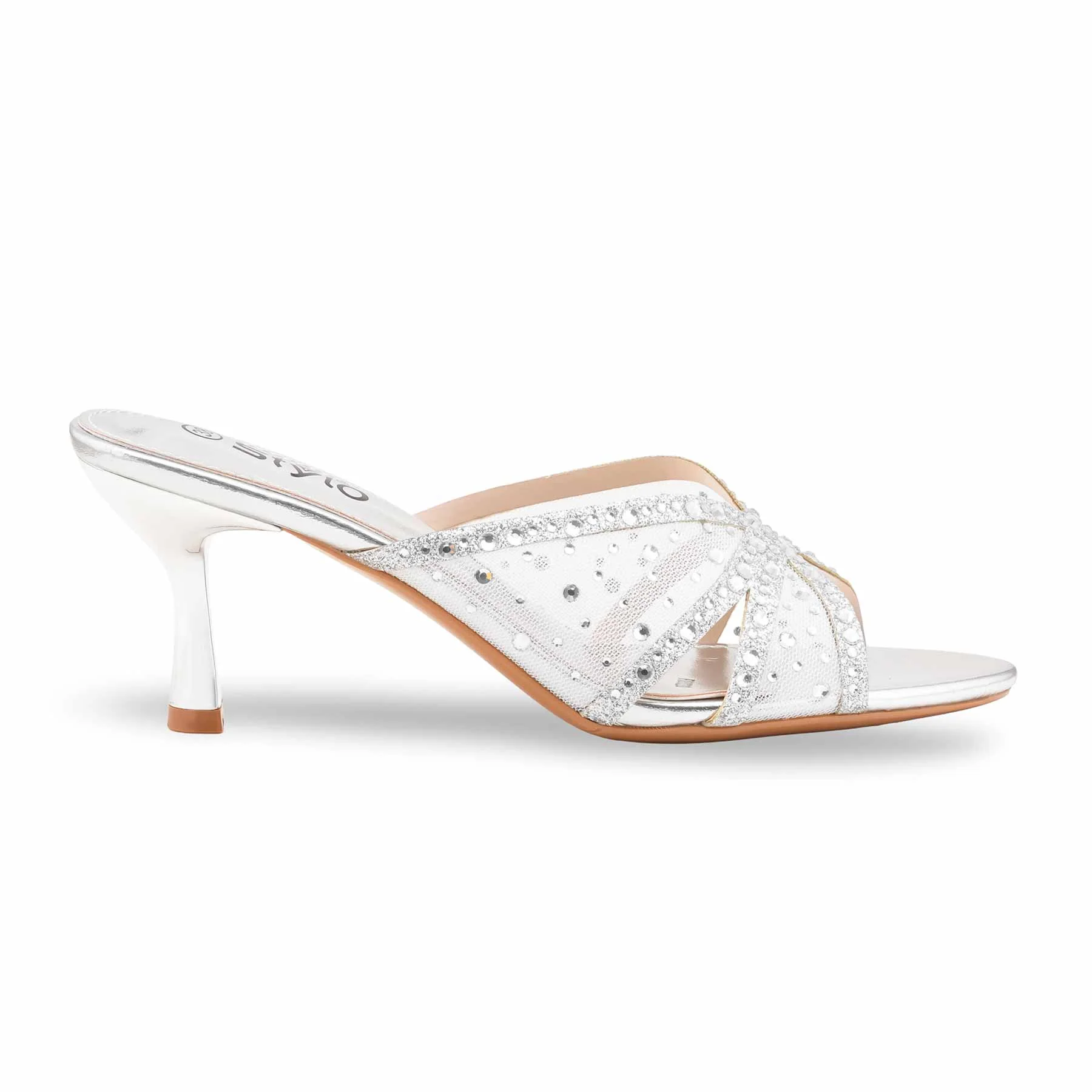 Silver Fancy Slipper For Women FN8020 - Image 2