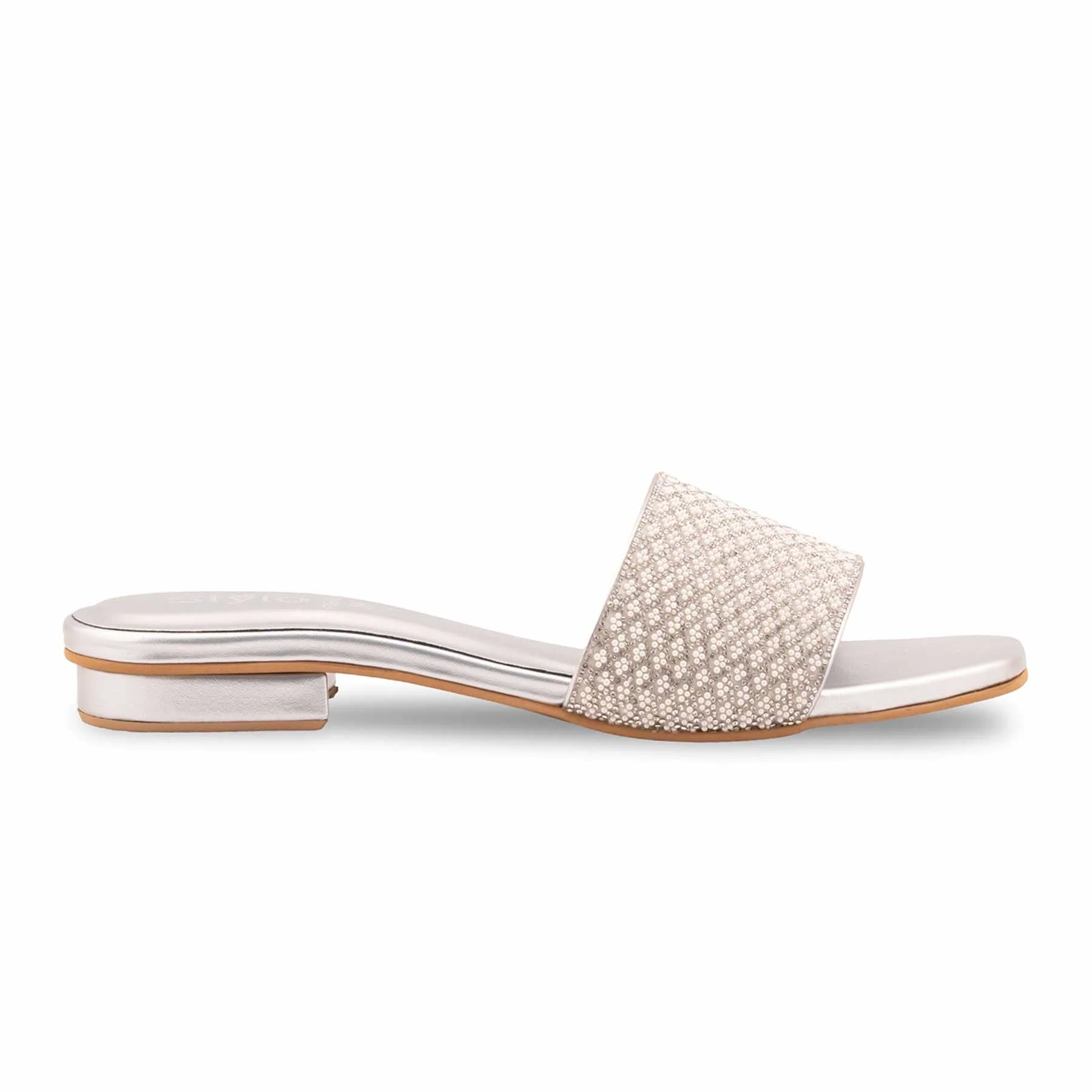 Silver Fancy Slipper For Women FN8092 - Image 2