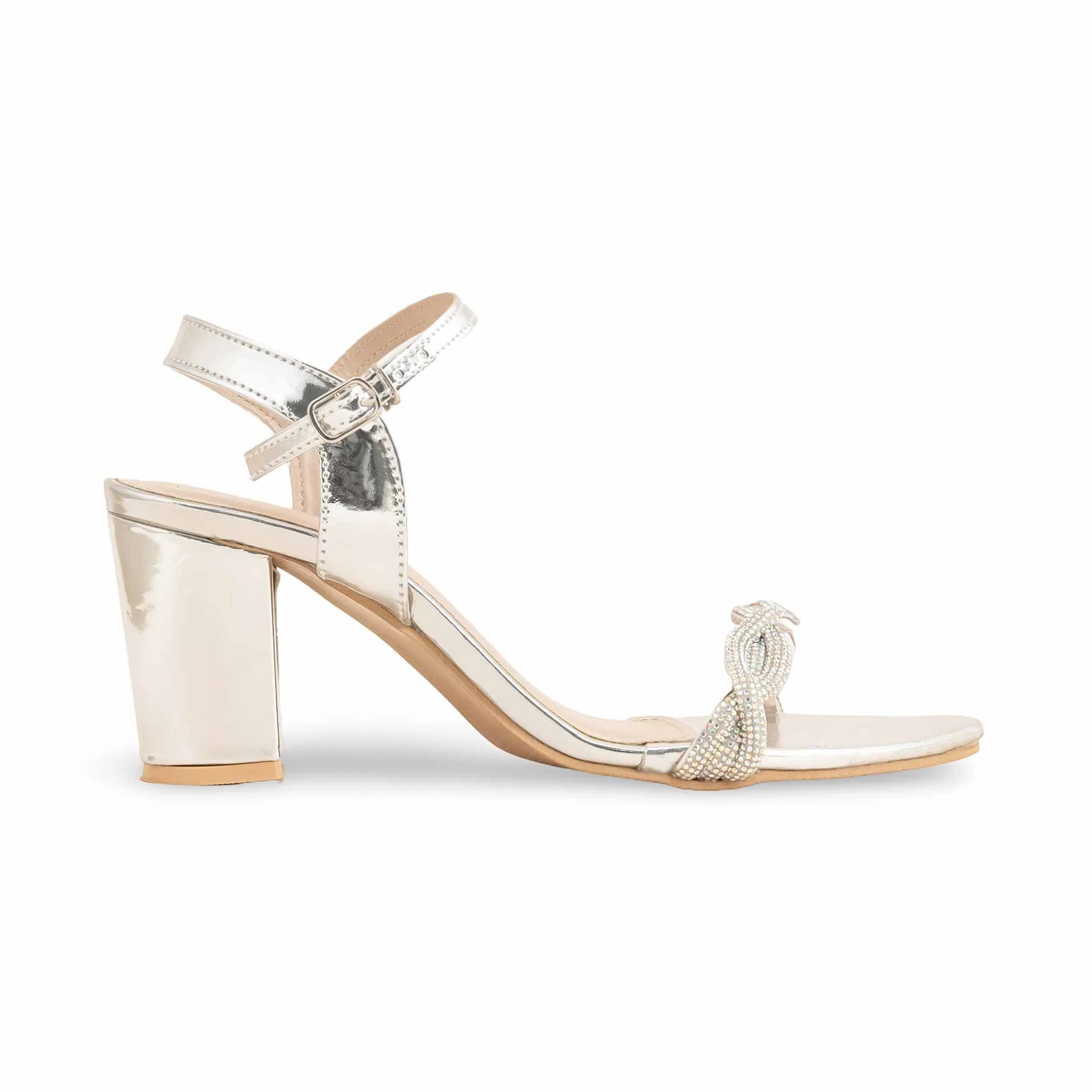 Silver Fancy Women Sandal FN6076 - Image 3