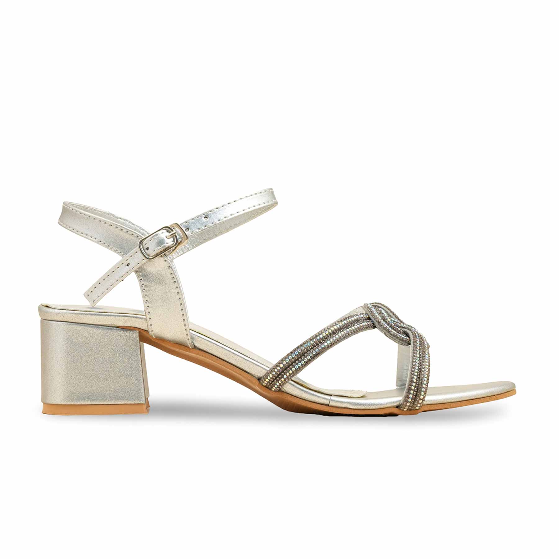 Silver Fancy Women Sandal FN6159 - Image 2