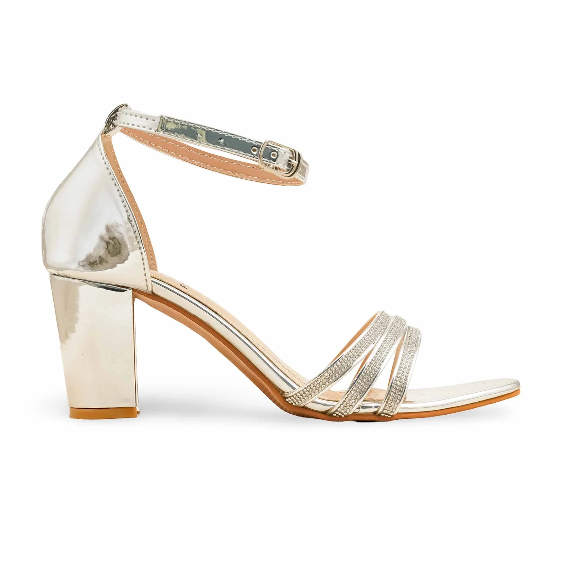 Silver Fancy Women Sandal FN6209 - Image 2