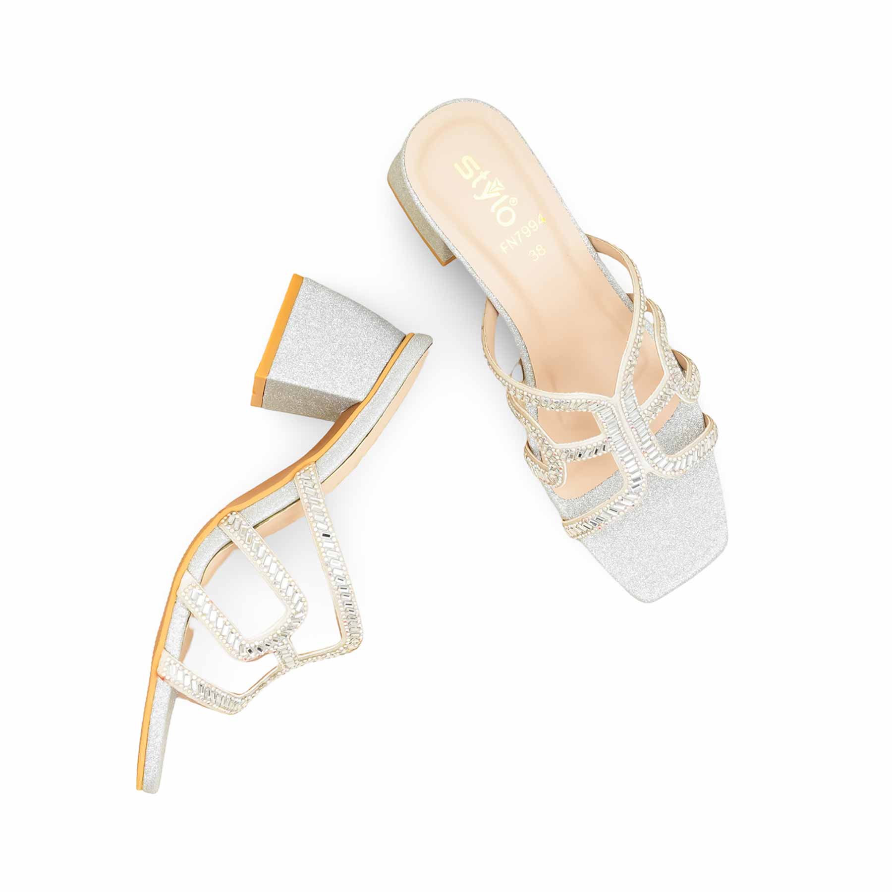 Silver Fancy Women Slipper FN7994 - Image 5