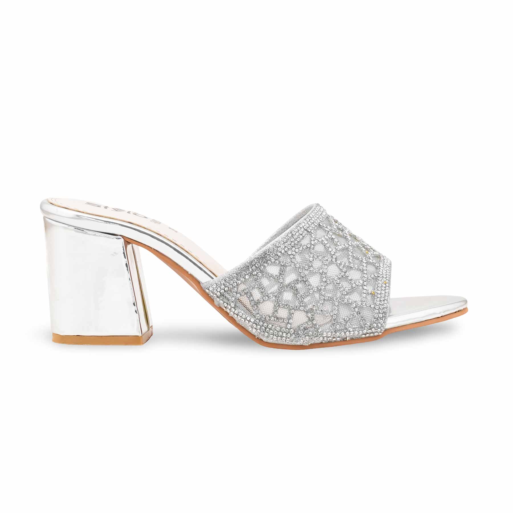 Silver Fancy Women Slipper FN8004 - Image 2