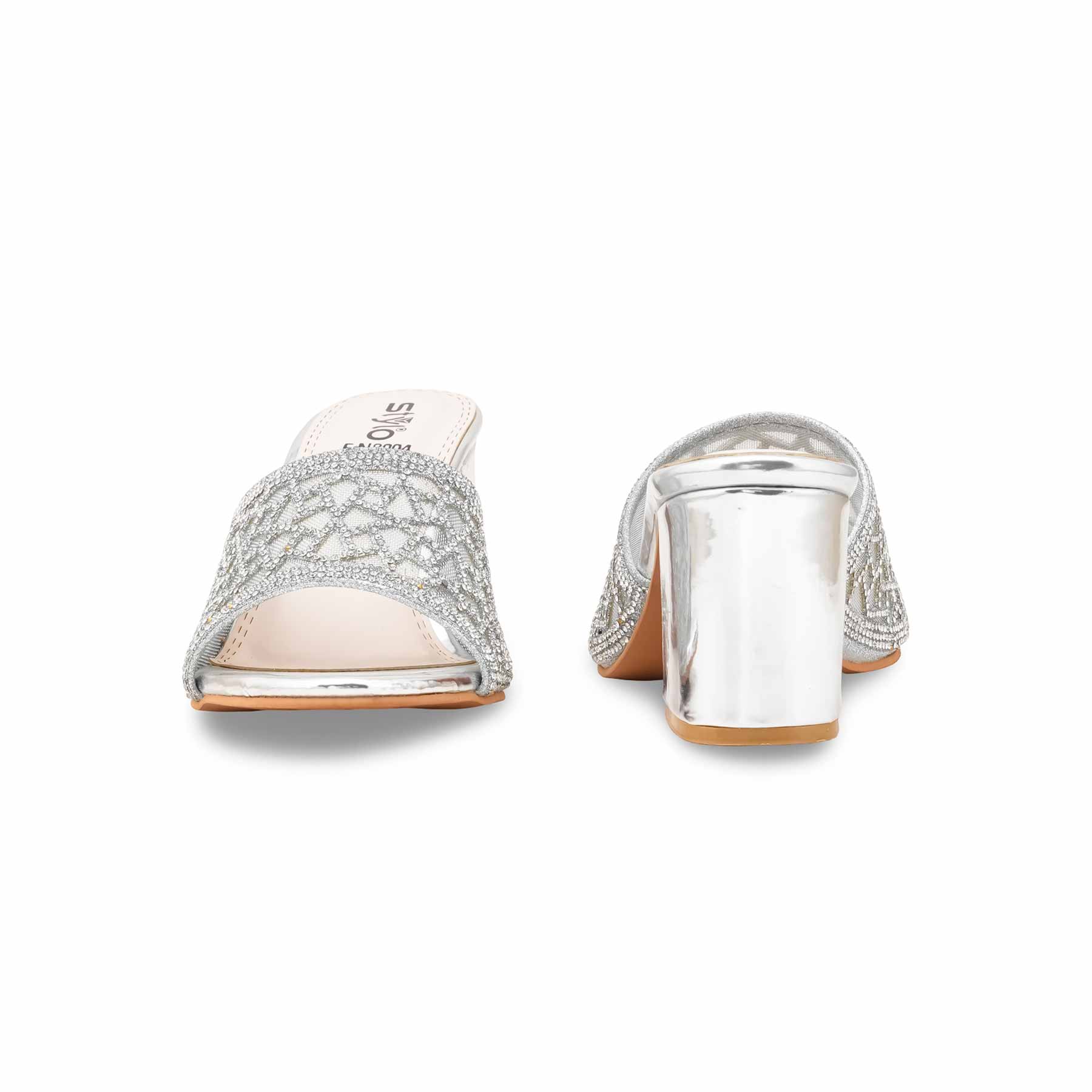 Silver Fancy Women Slipper FN8004 - Image 4
