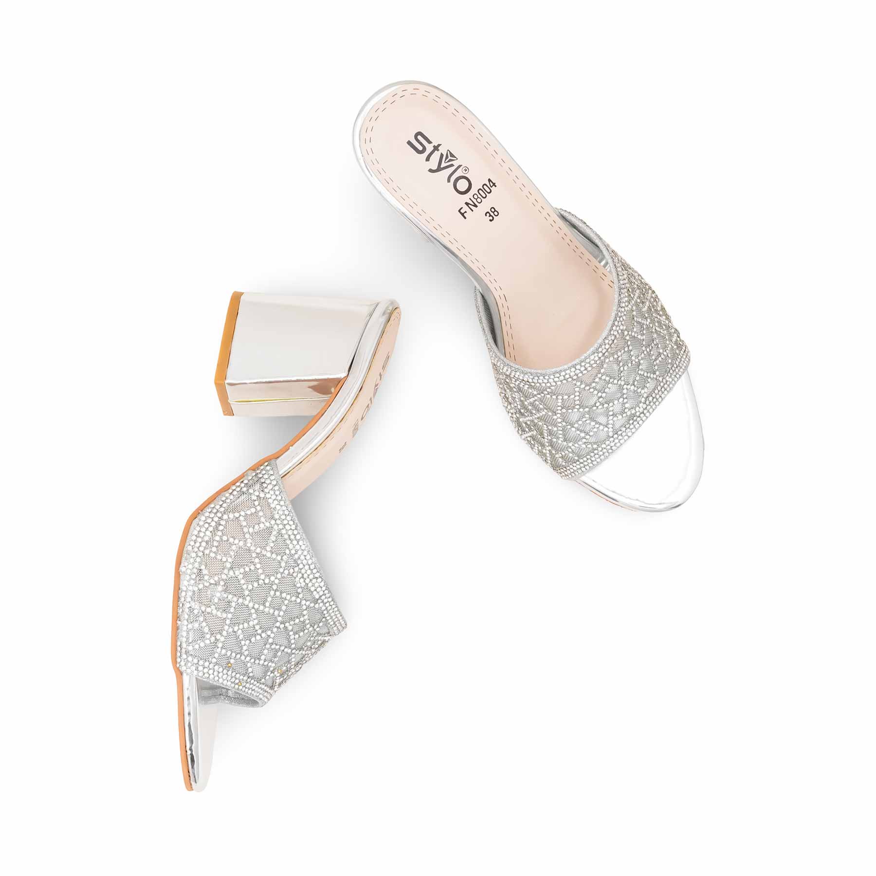 Silver Fancy Women Slipper FN8004 - Image 5