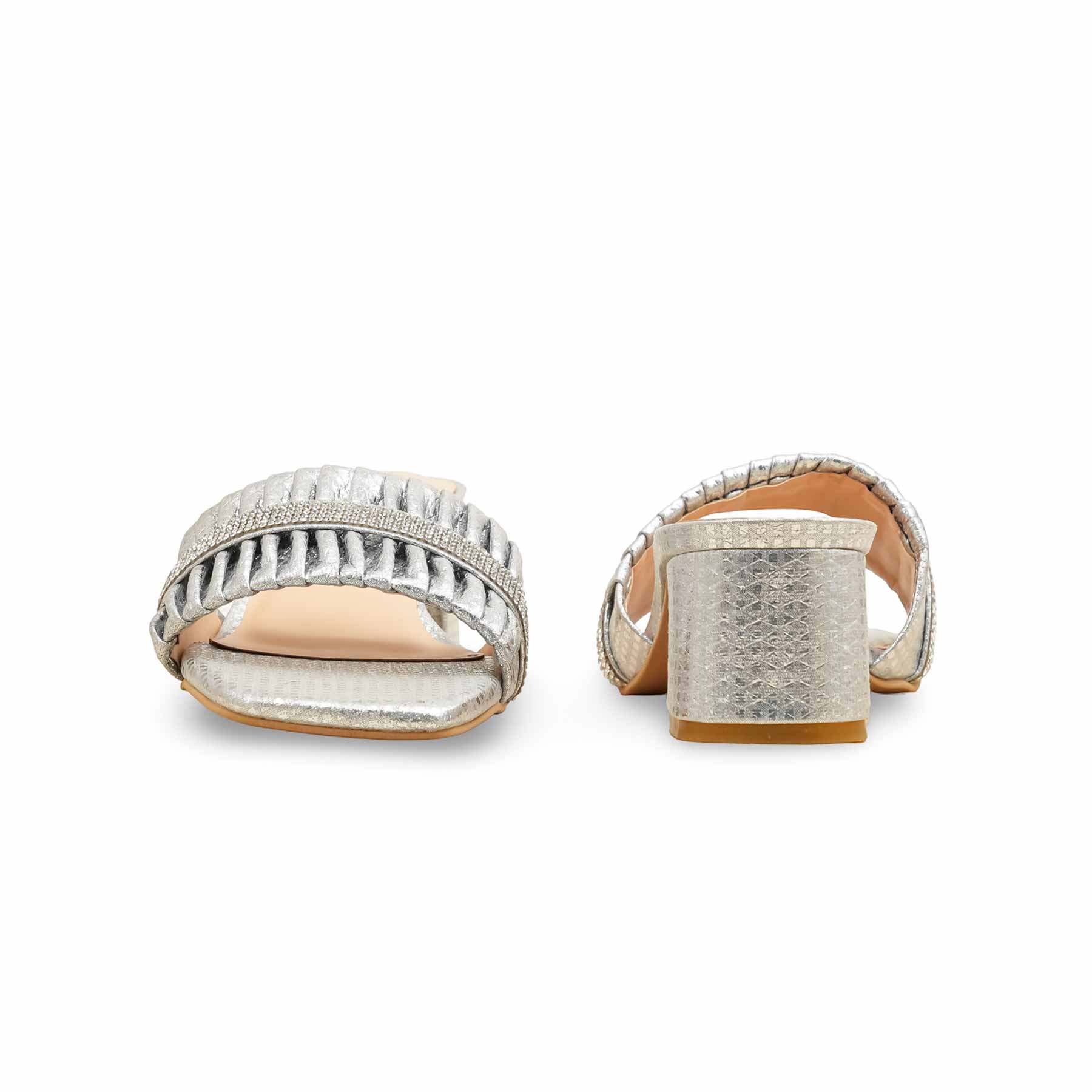 Silver Fancy Women Slipper FN8015 - Image 4