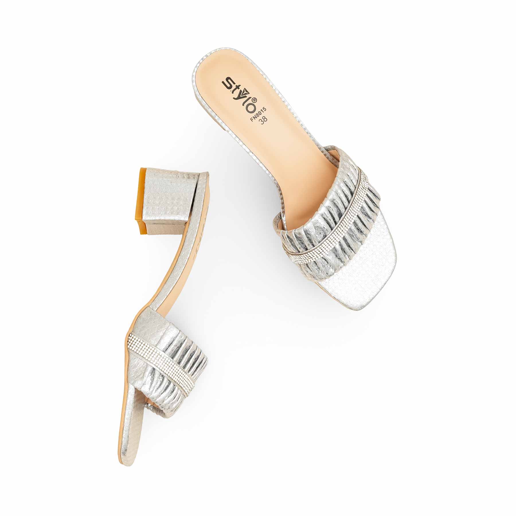 Silver Fancy Women Slipper FN8015 - Image 5