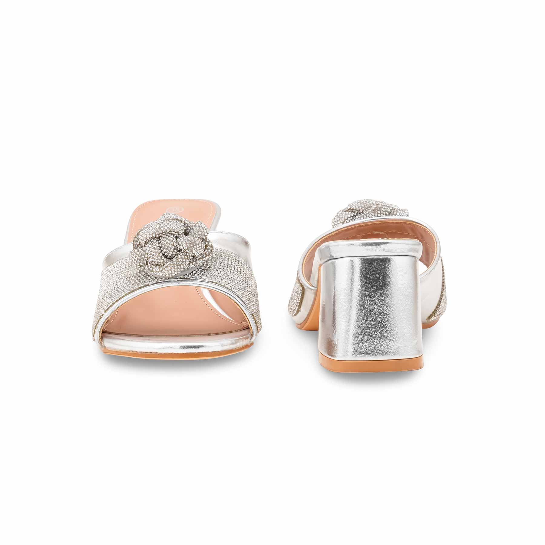 Silver Fancy Women Slipper FN8017 - Image 4