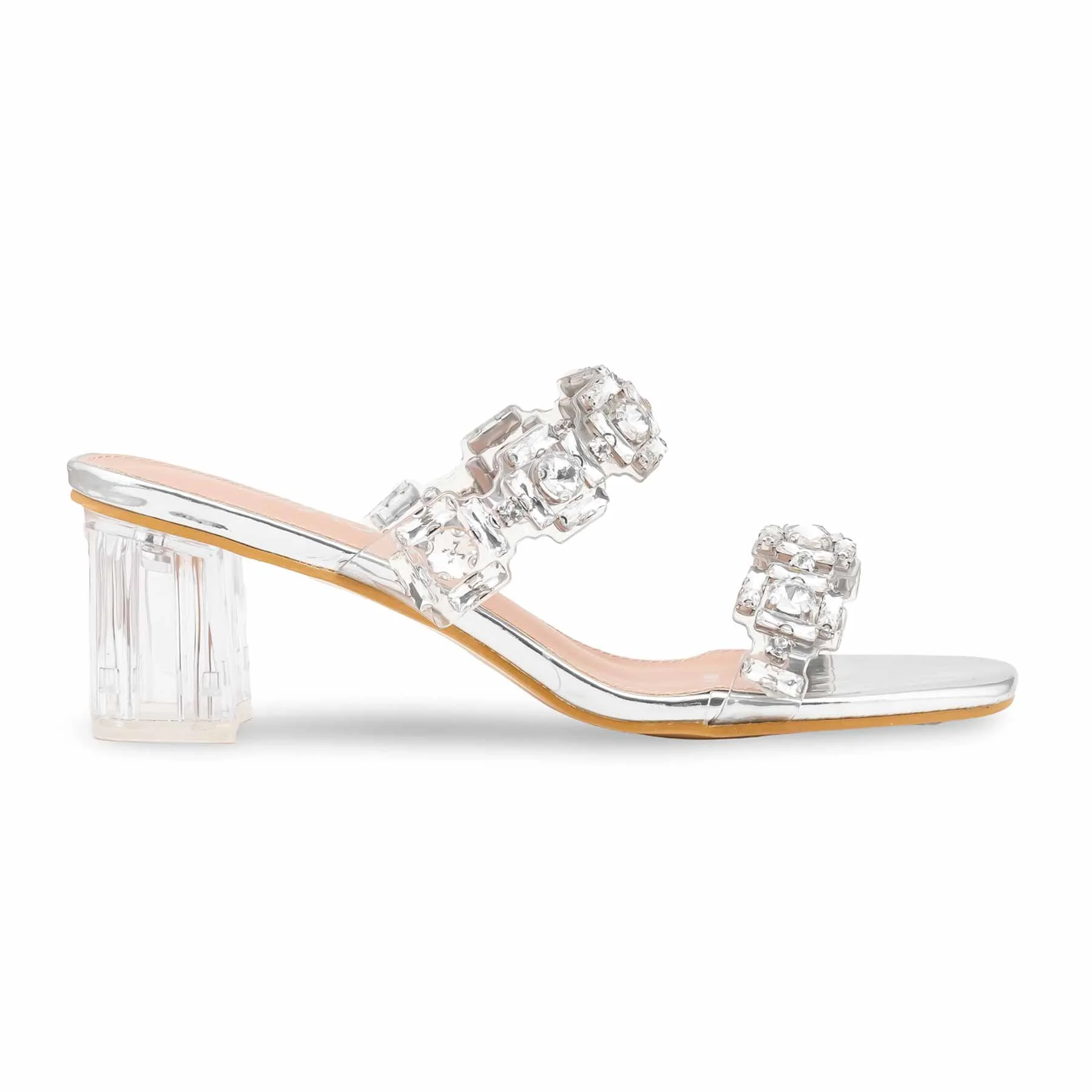 Silver Fancy Women Slipper FN8019 - Image 2