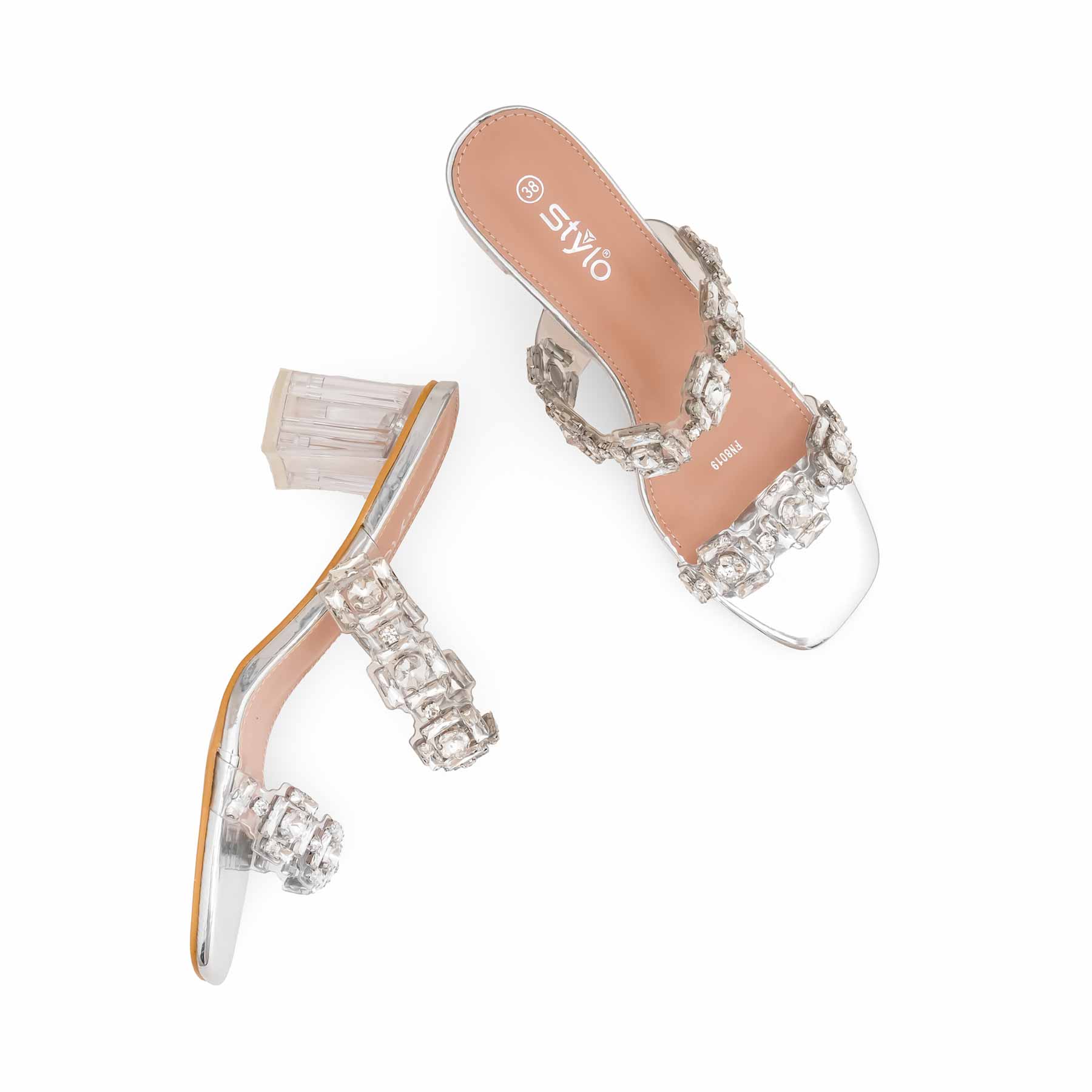 Silver Fancy Women Slipper FN8019 - Image 5