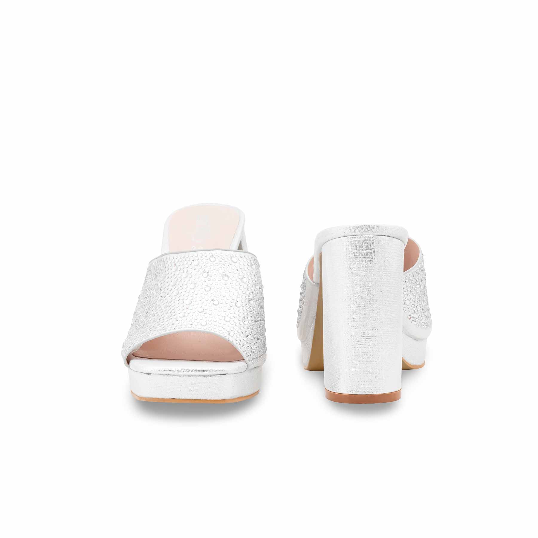 Silver Fancy Women Slipper FN8023 - Image 4