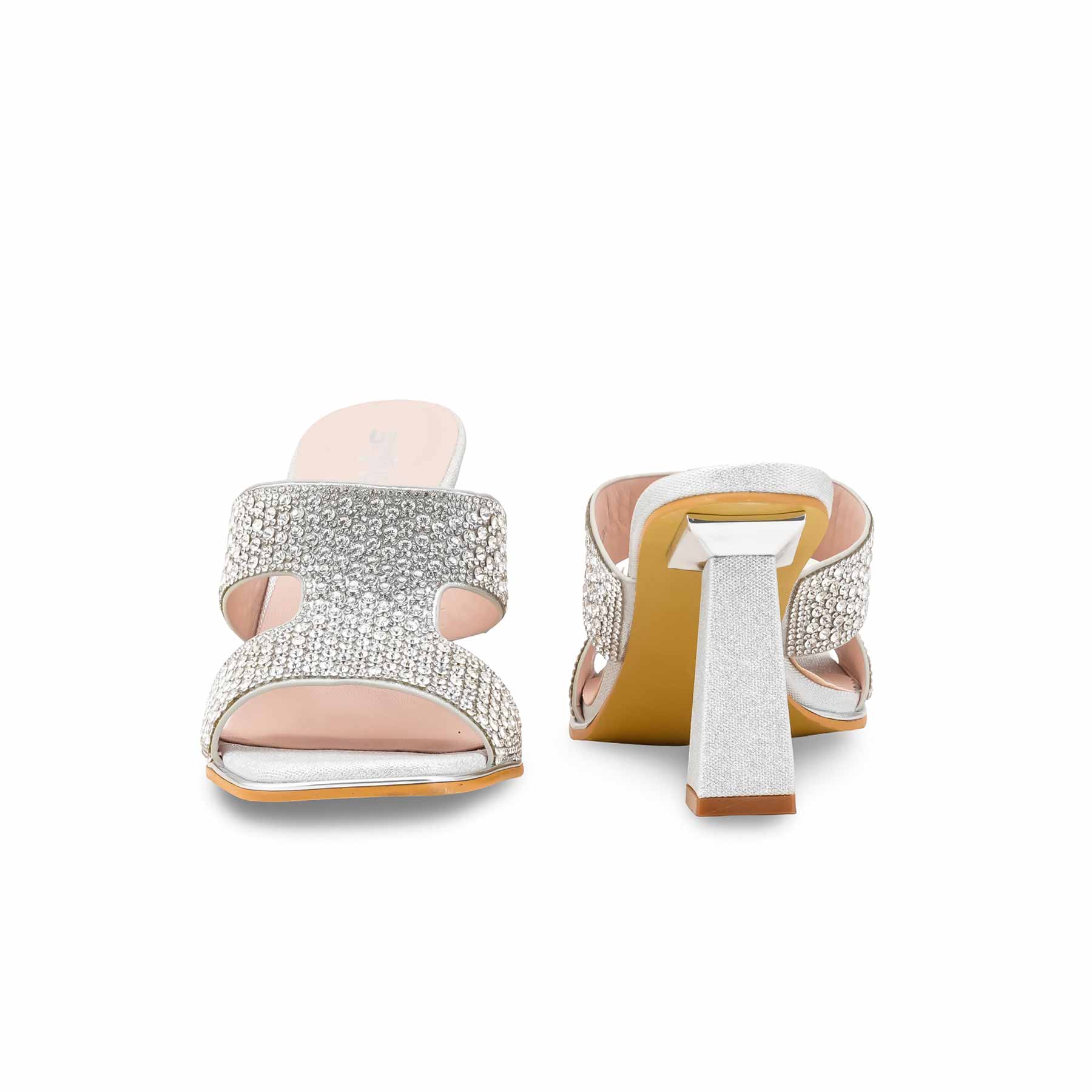 Silver Fancy Women Slipper FN8026 - Image 4