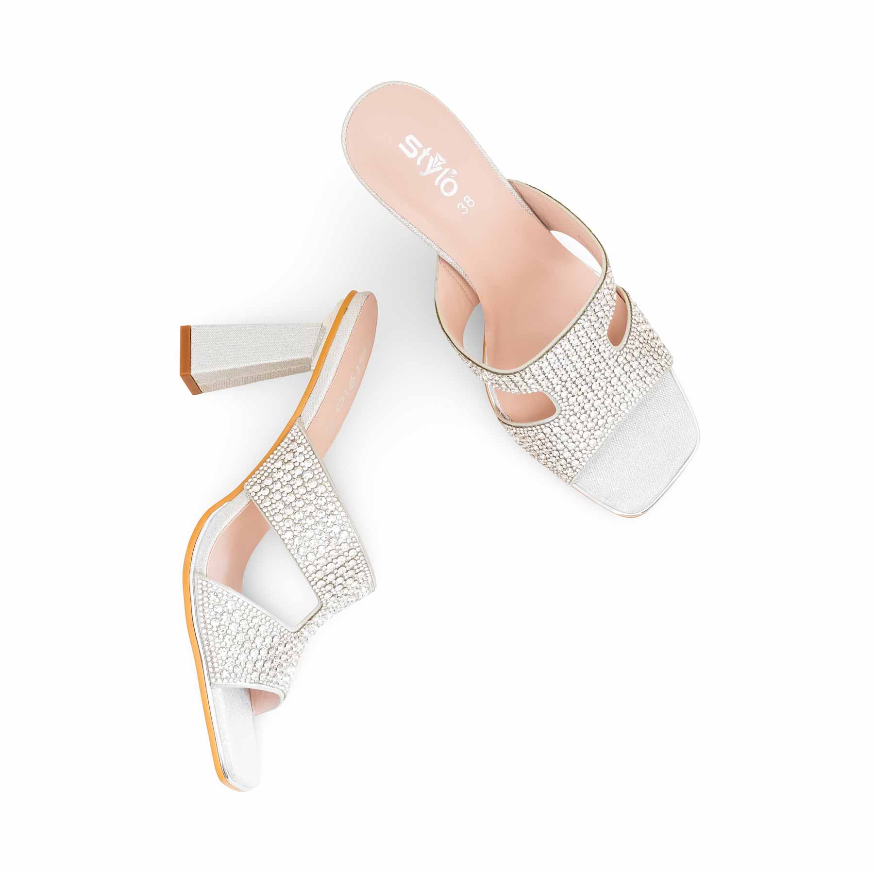 Silver Fancy Women Slipper FN8026 - Image 5