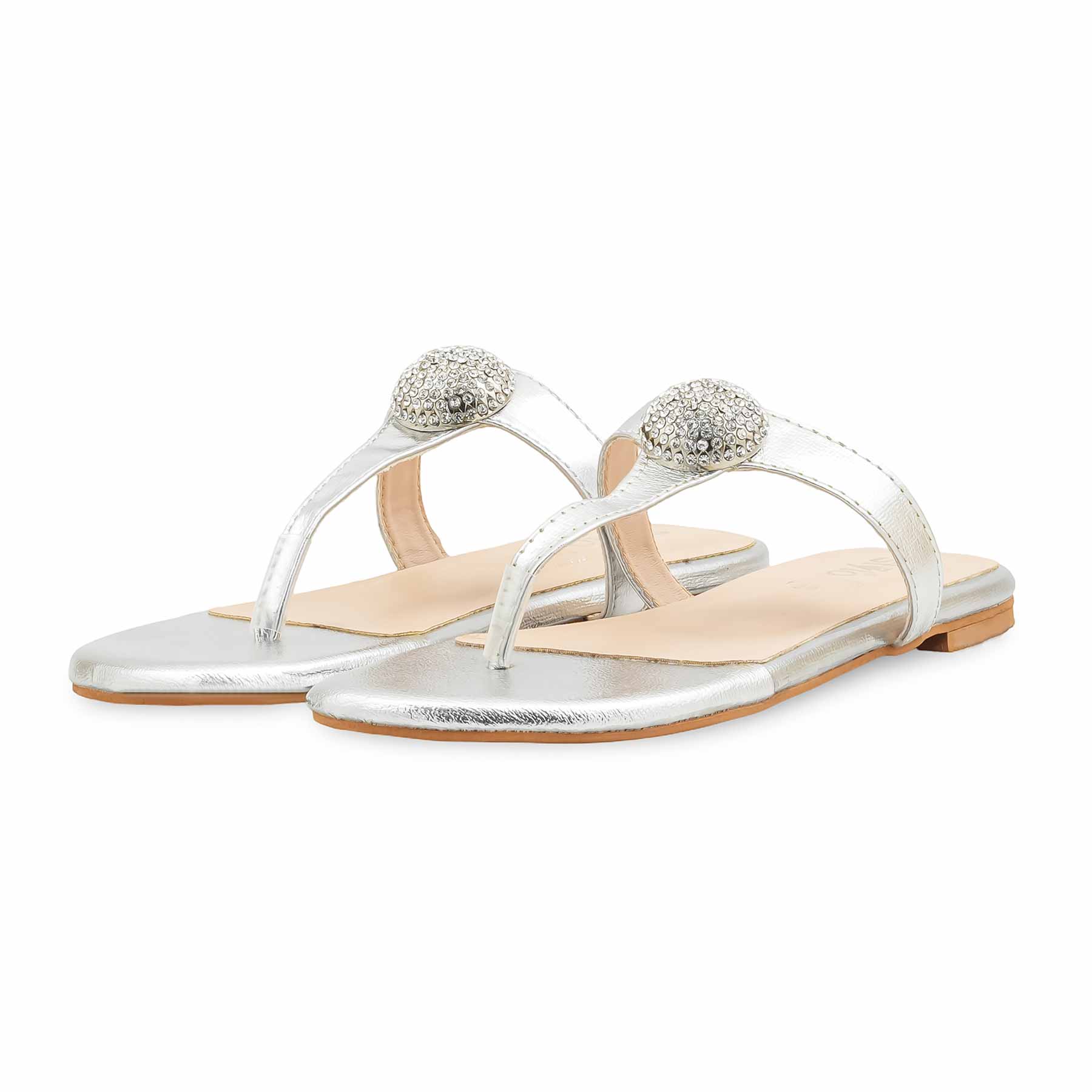 Silver Formal Chappal For Women FR0576 - Image 3
