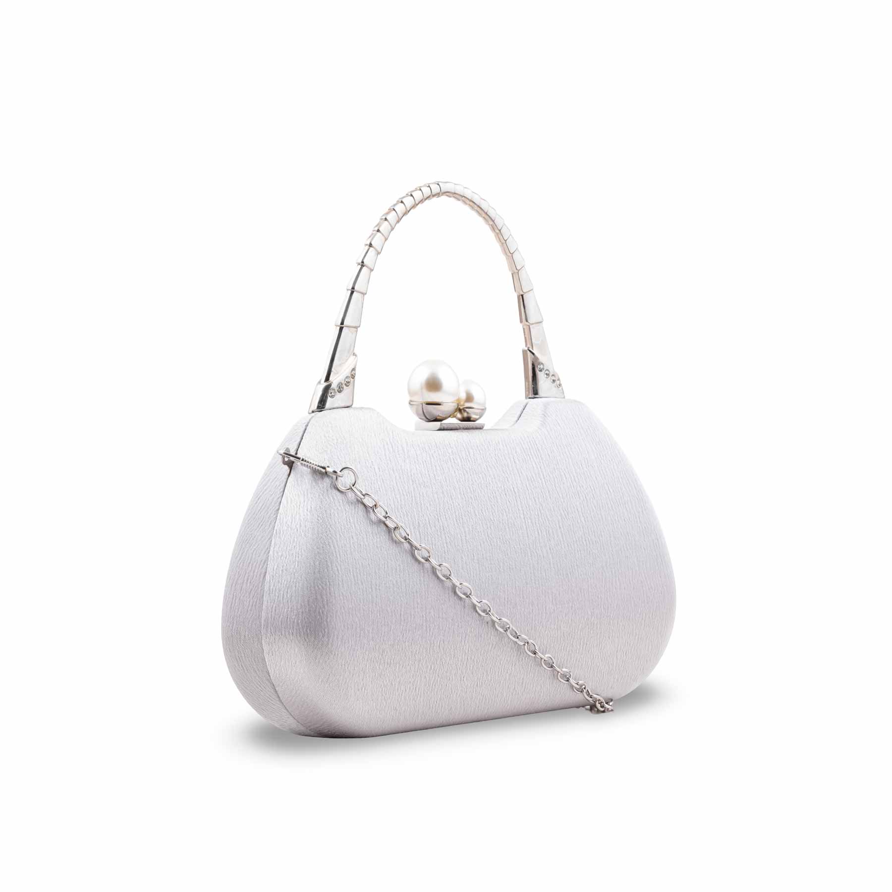 Silver Formal Clutch For Ladies P24405 - Image 3
