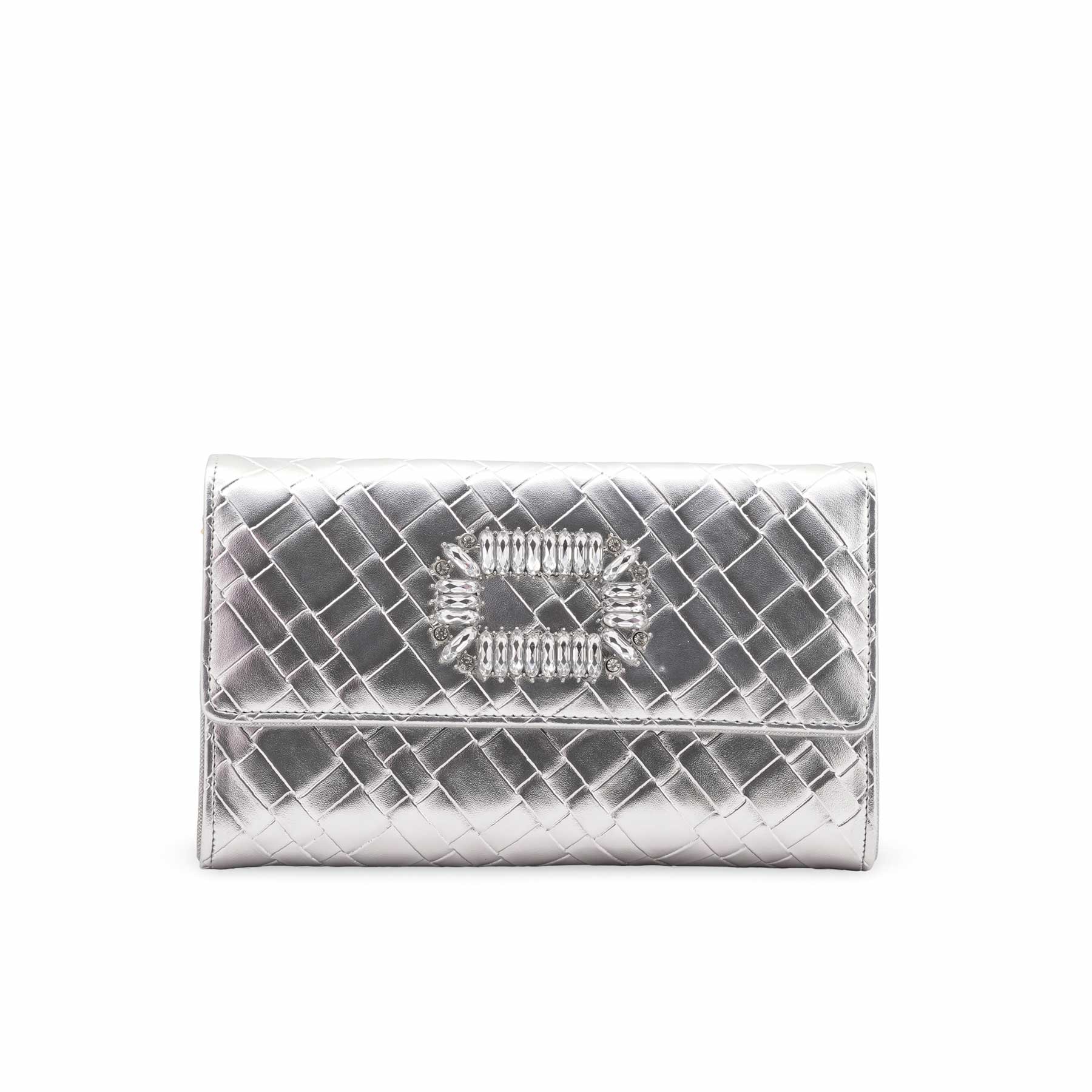 Silver Formal Clutch For Ladies P24423 - Image 2