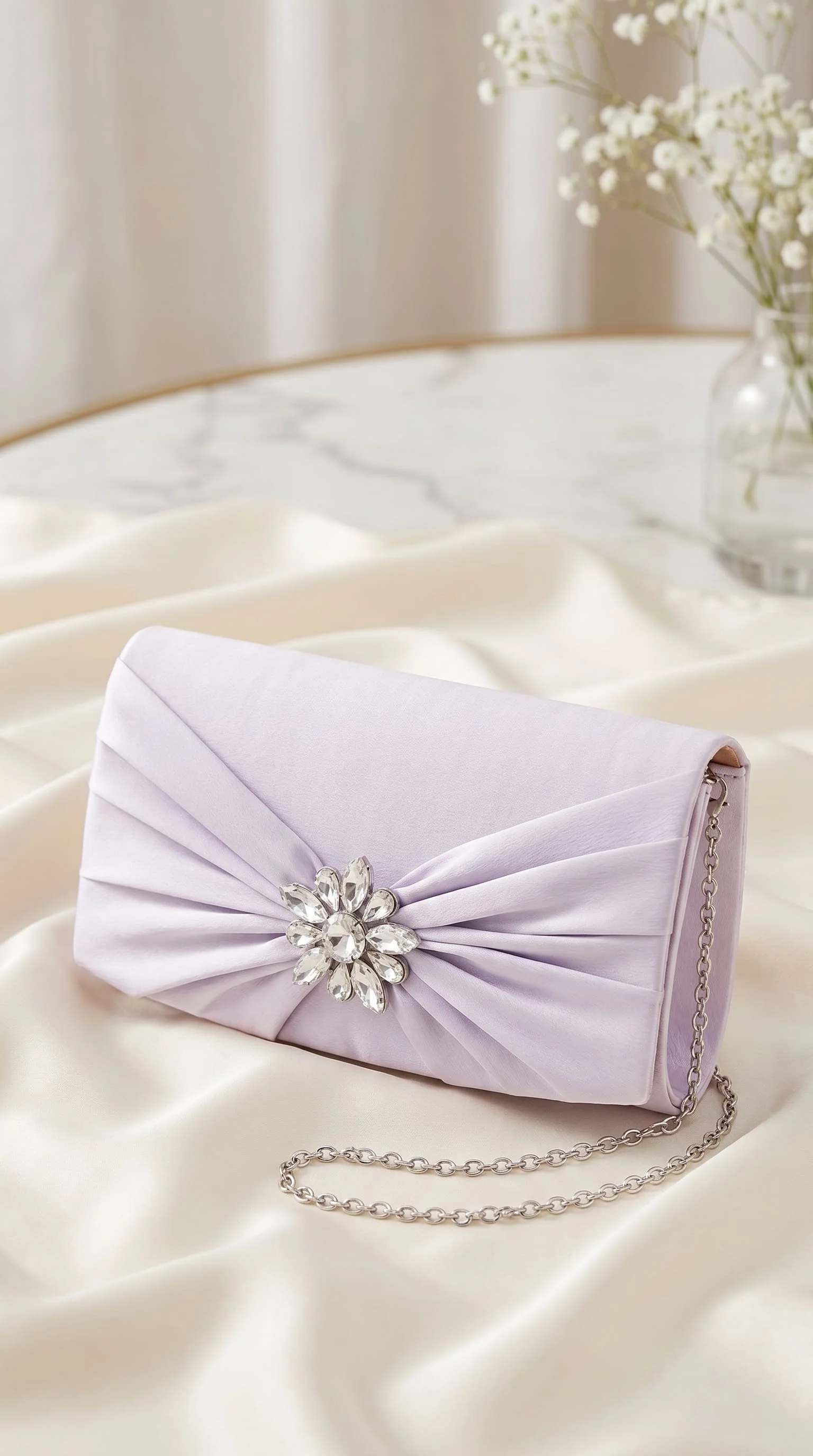 Silver Formal Clutch For Women P24455