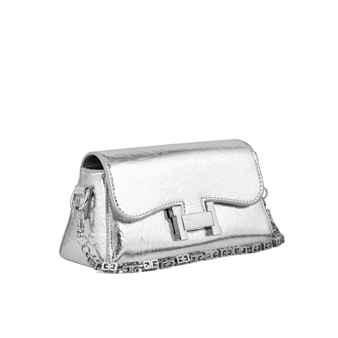 Silver Formal Clutch P24111 - Image 3