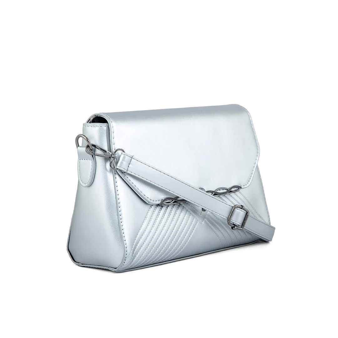 Silver Formal Shoulder Bag For Women P36251 - Image 2