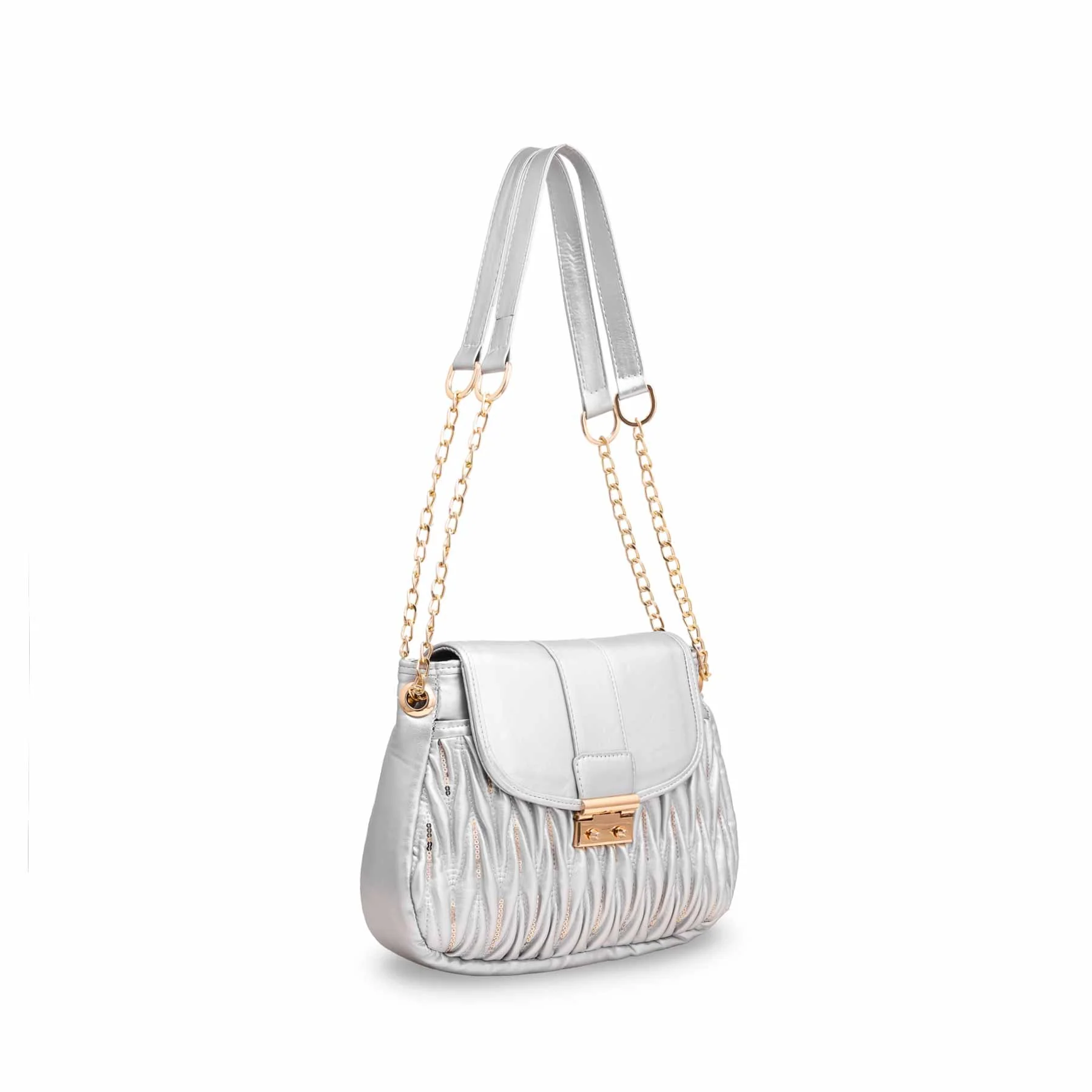 Silver Formal Shoulder Bag P55601 - Image 2