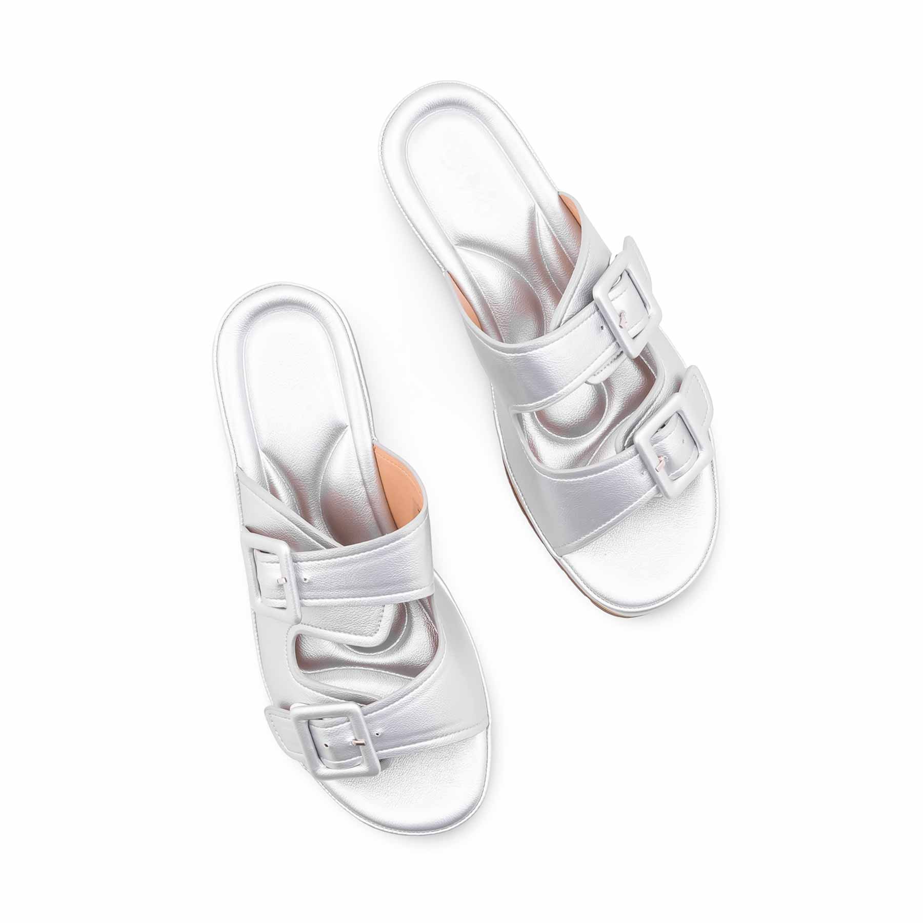 Silver Formal Slipper For Ladies PU0763 - Image 5