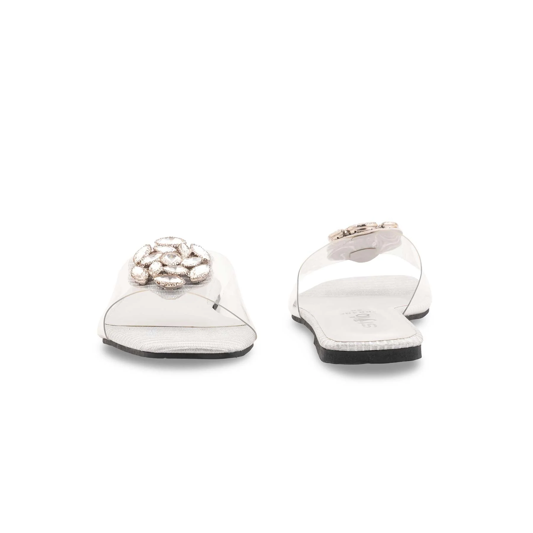 Silver Formal Slipper For Women FR8486 - Image 4