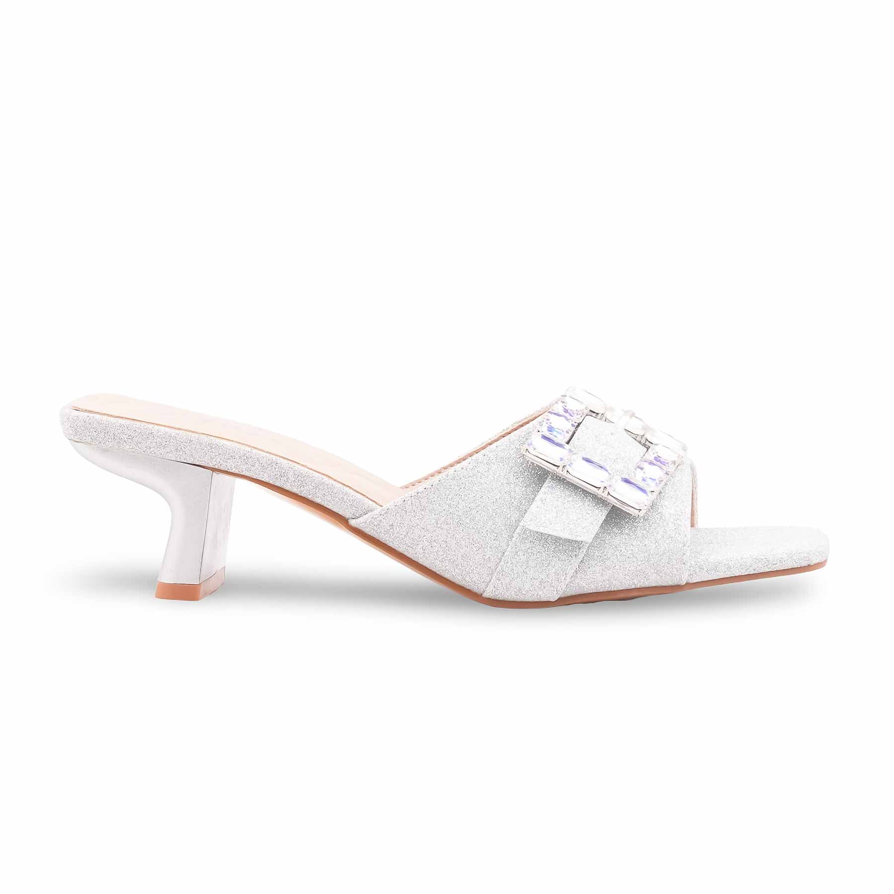 Silver Formal Slipper For Women FR8508 - Image 2