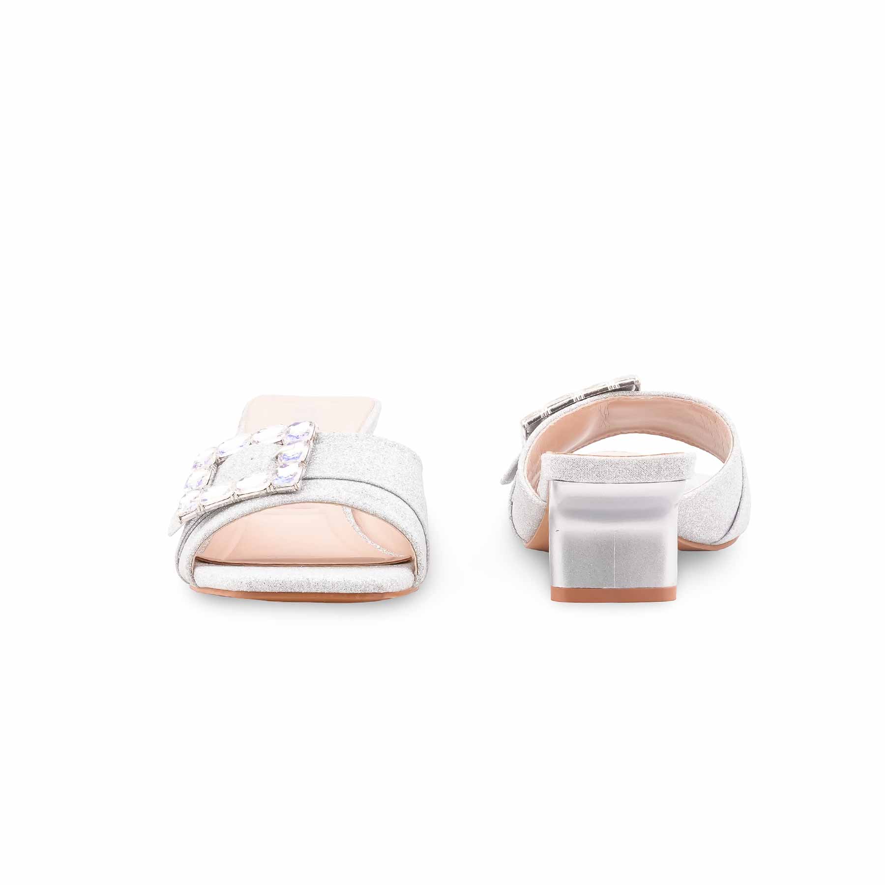 Silver Formal Slipper For Women FR8508 - Image 4