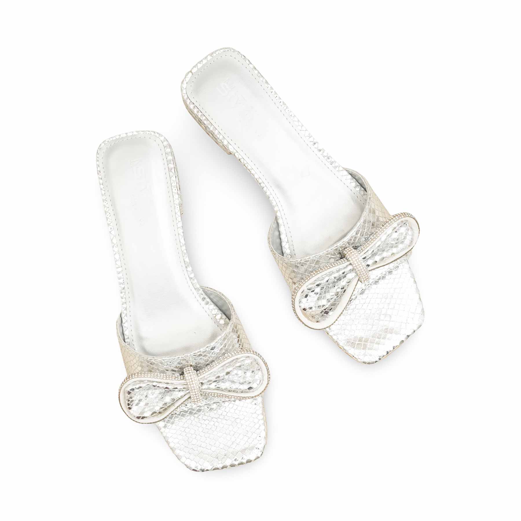 Silver Formal Slipper For Women FRS006 - Image 5
