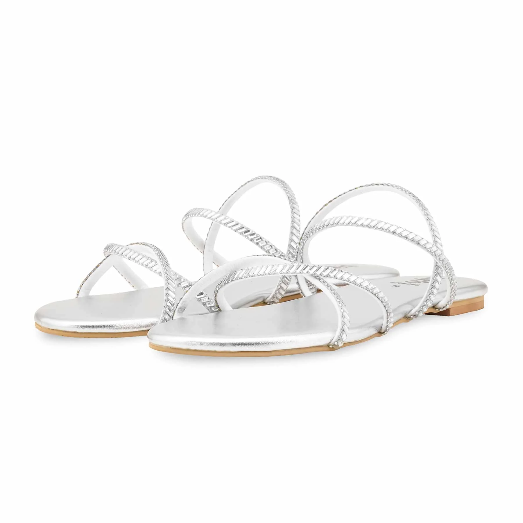 Silver Formal Women Slipper FR8496 - Image 3