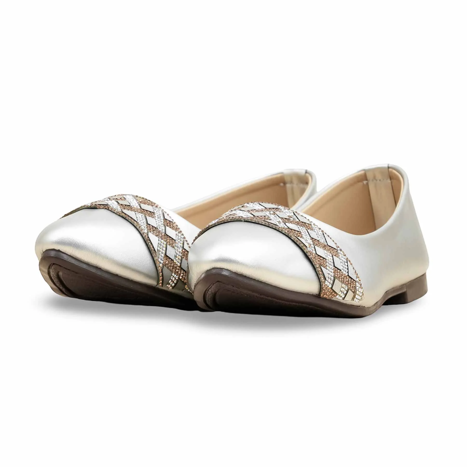 Silver Pumps For Ladies WN1253 - Image 3