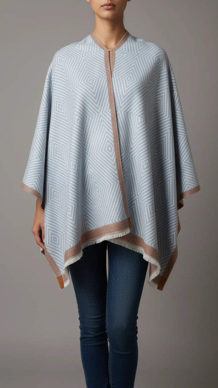 Silver Winter Cape Shawl PW5905 - Image 2