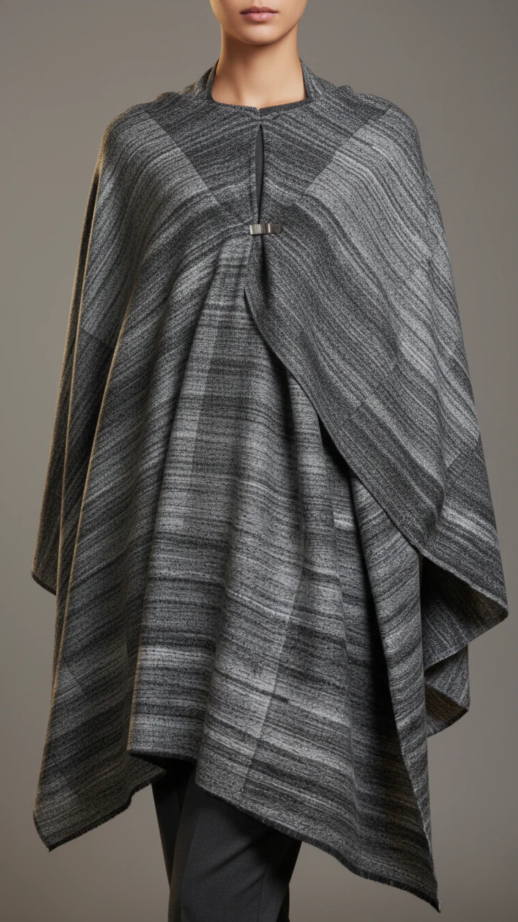 Silver Winter Cape shawl PW5911 - Image 2