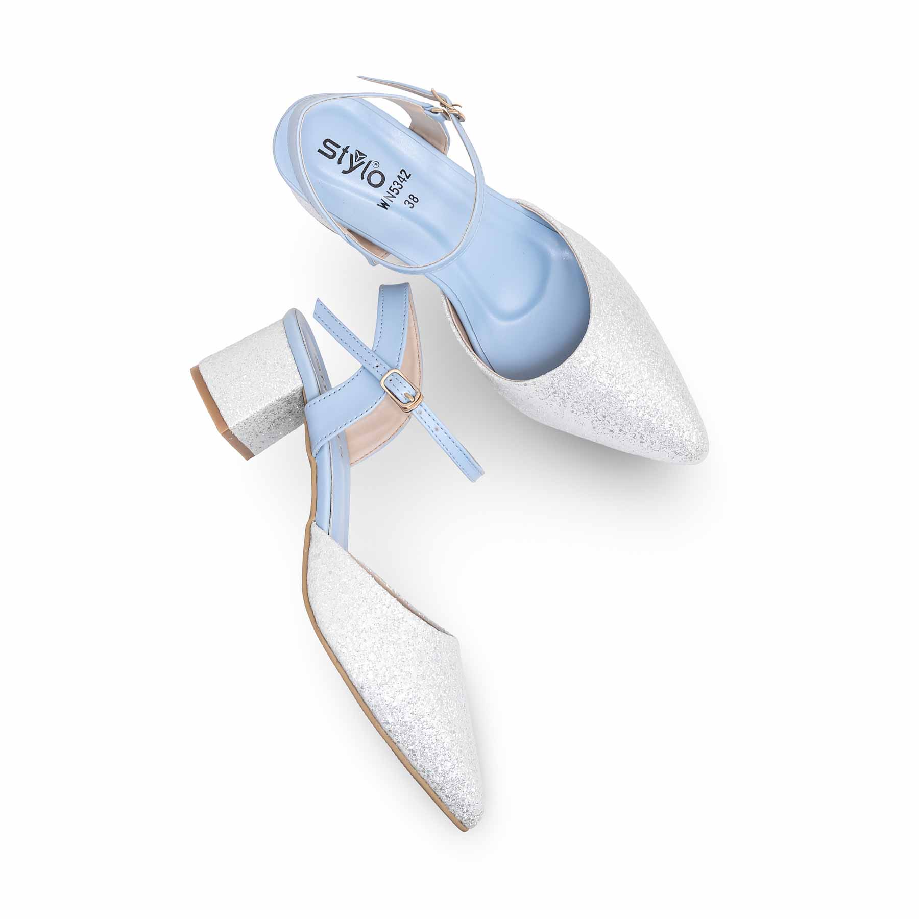 Silver Women Court Shoes WN5342 - Image 4