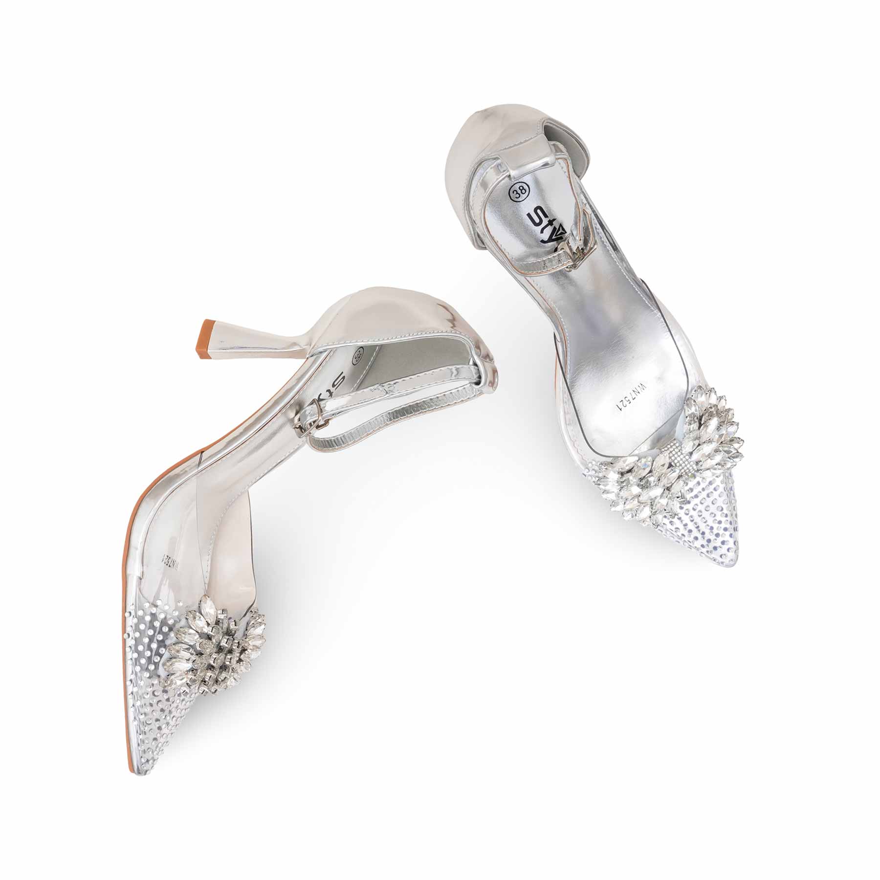 Silver Women Court Shoes WN7521 - Image 5