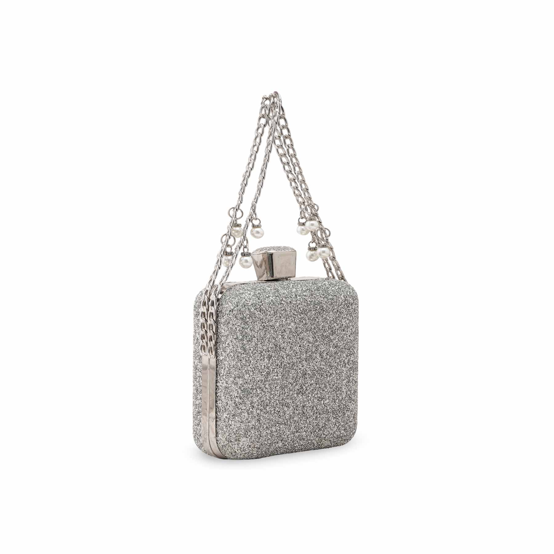 Silver Women Fancy Clutch P15707 - Image 3