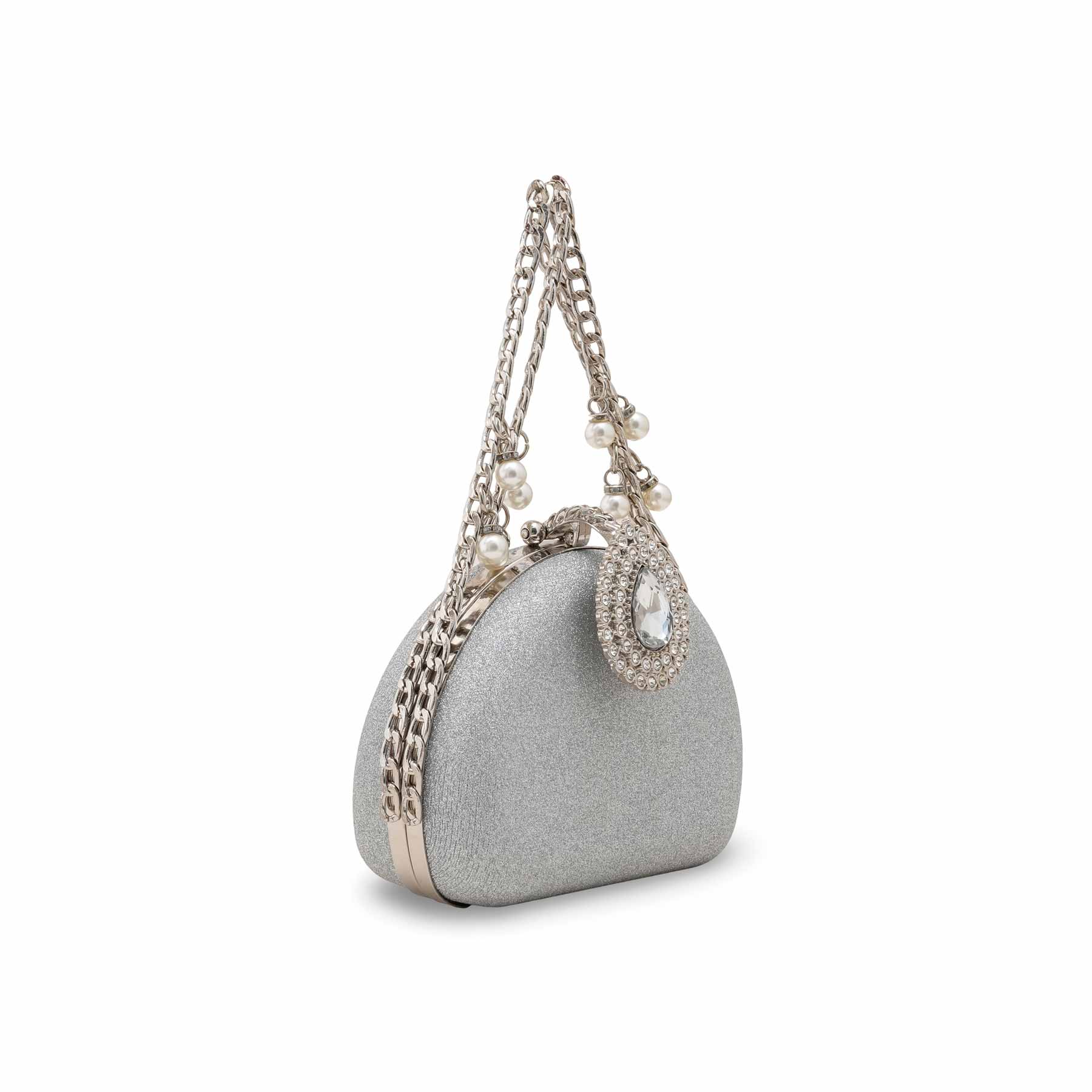 Silver Women Fancy Clutch P15708 - Image 3